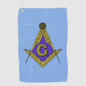 Freemason (blauw) golfhanddoek (Voorkant)