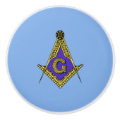 Freemason (blauw) keramische knop (Voorkant)