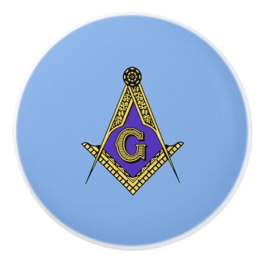 Freemason (blauw) keramische knop (Voorkant)
