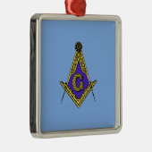 Freemason (blauw) metalen ornament (Rechts)