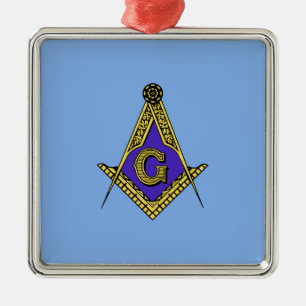 Freemason (blauw) metalen ornament