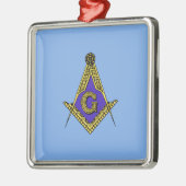 Freemason (blauw) metalen ornament (Links)