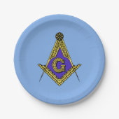 Freemason (blauw) papieren bordje (Voorkant)