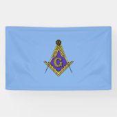 Freemason (blauw) spandoek (Horizontaal)