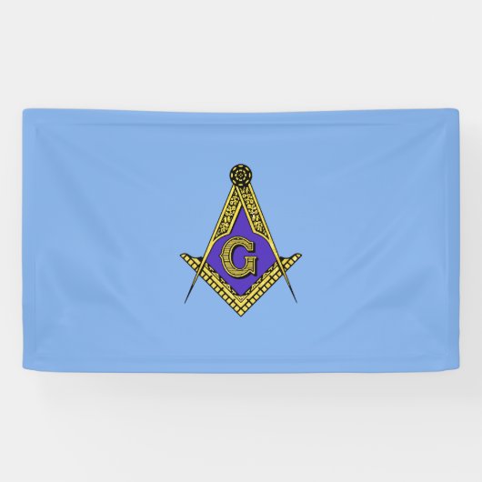 Freemason (blauw) spandoek (Horizontaal)