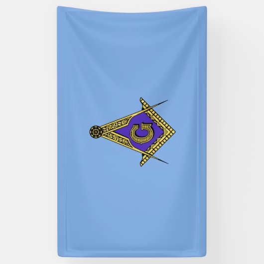 Freemason (blauw) spandoek (Verticaal)