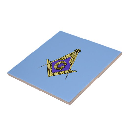 Freemason (blauw) tegeltje (Zijkant)