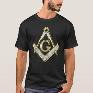 Freemason Bling Square Compass Gold/Silver T-Shirt