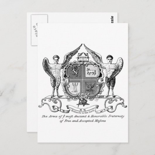 Freemason Briefkaart (Voorkant / Achterkant)