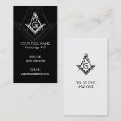 Freemason Business Card-sjablonen | Masonekaarten Contactkaartje (Voorkant / Achterkant)
