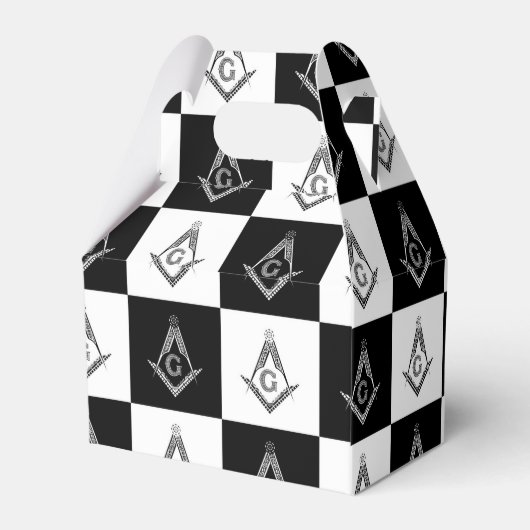Freemason Checkered Pattern Bedankdoosjes (Achterkant)