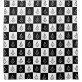 Freemason Checkered Pattern Douchegordijn (Voorkant)