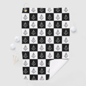 Freemason Checkered Pattern Golfhanddoek (Insitu)