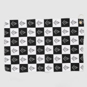 Freemason Checkered Pattern Golfhanddoek (Horizontaal)