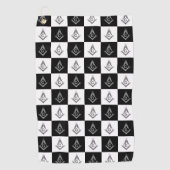 Freemason Checkered Pattern Golfhanddoek (Voorkant)