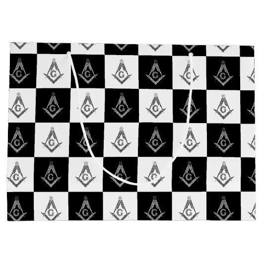 Freemason Checkered Pattern Groot Cadeauzakje (Achterkant)