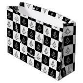 Freemason Checkered Pattern Groot Cadeauzakje (Achterkant Gekanteld)
