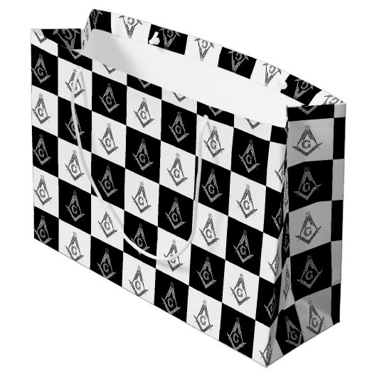 Freemason Checkered Pattern Groot Cadeauzakje (Achterkant Gekanteld)