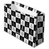 Freemason Checkered Pattern Groot Cadeauzakje (Voorkant Gekanteld)