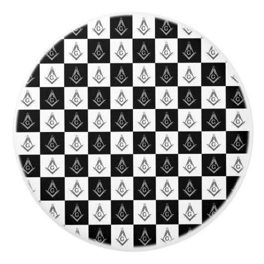 Freemason Checkered Pattern Keramische Knop (Voorkant)