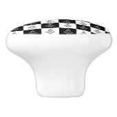 Freemason Checkered Pattern Keramische Knop (Zijkant)