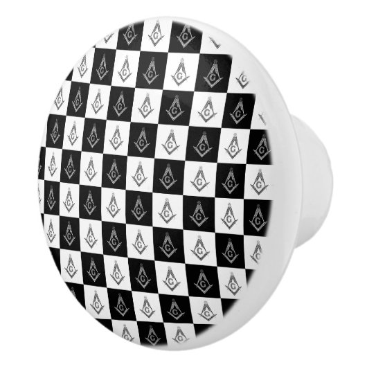 Freemason Checkered Pattern Keramische Knop (Rechts)