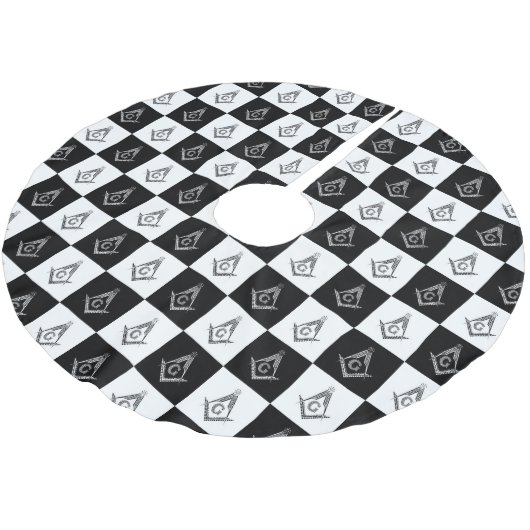Freemason Checkered Pattern Kerstboom Rok (Gekanteld)