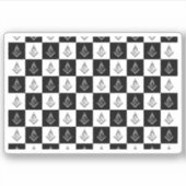 Freemason Checkered Pattern Sticker (Voorkant)