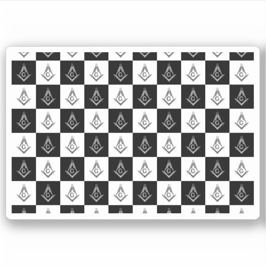 Freemason Checkered Pattern Sticker (Voorkant)
