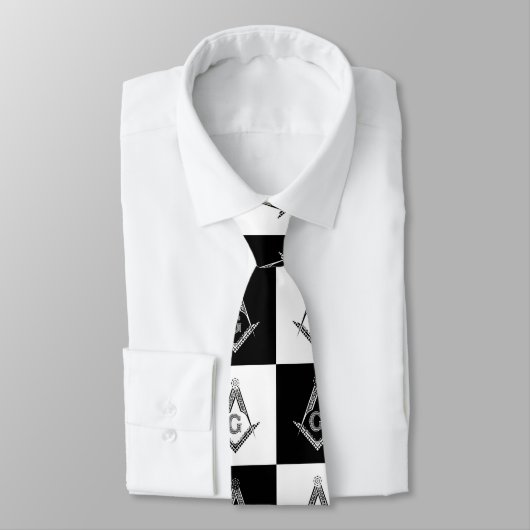 Freemason Checkered Pattern Stropdas (Gebonden)