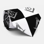 Freemason Checkered Pattern Stropdas (Opgerold)