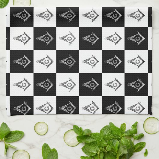 Freemason Checkered Pattern Theedoek (Gevouwen)