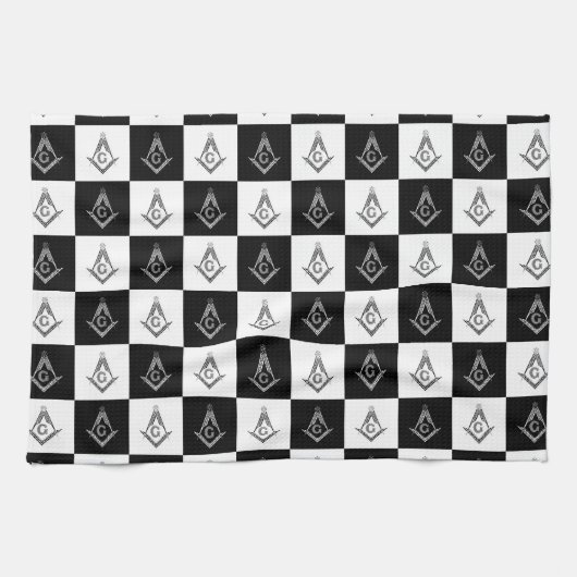 Freemason Checkered Pattern Theedoek (Horizontaal)