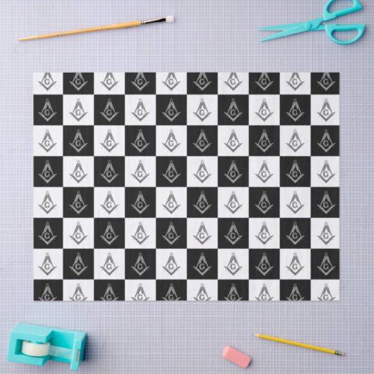 Freemason Checkered Pattern Tissuepapier (Craft)