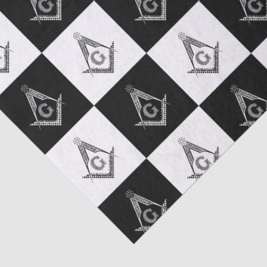 Freemason Checkered Pattern Tissuepapier (Detail)