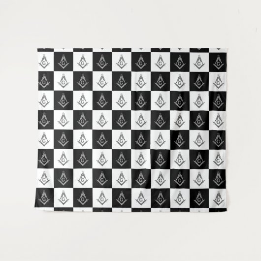 Freemason Checkered Pattern Wandkleed (Voorkant (horizontaal))