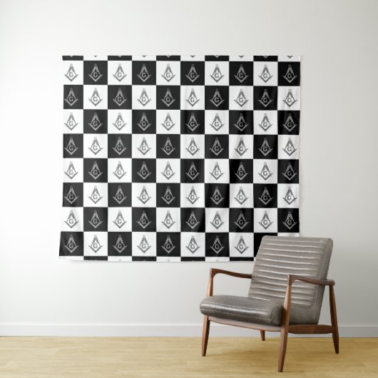 Freemason Checkered Pattern Wandkleed (In Situ (horizontaal))