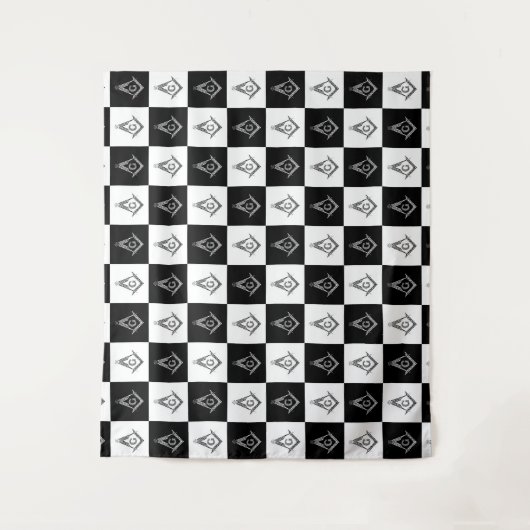 Freemason Checkered Pattern Wandkleed (Voorkant)