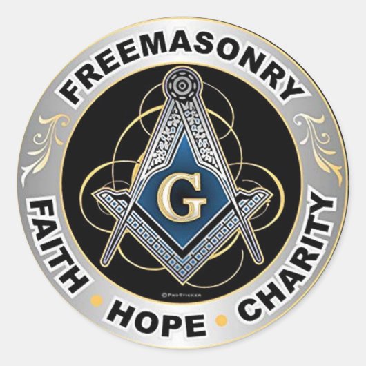 Freemason CLASSIC ROUND STICKER (Voorkant)
