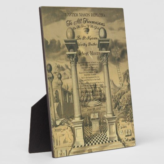 Freemason Diploma Fotoplaat (Zijkant)