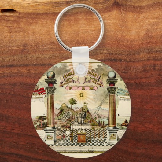 Freemason Eblematic Chart Sleutelhanger (Voorkant)