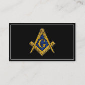 Freemason Freemasonry Symbol Masonic Black Visitekaartje (Achterkant)