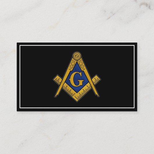 Freemason Freemasonry Symbol Masonic Black Visitekaartje (Achterkant)