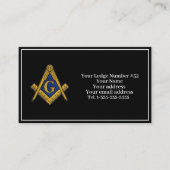 Freemason Freemasonry Symbol Masonic Black Visitekaartje (Voorkant)