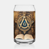 Freemason gedrukt blik glas (Achterkant)
