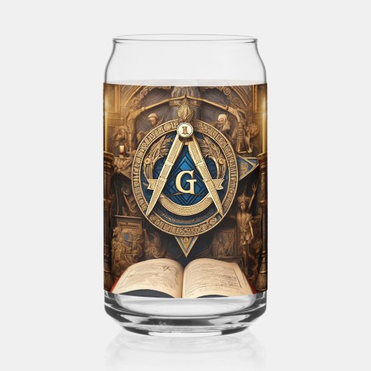 Freemason gedrukt blik glas (Achterkant)