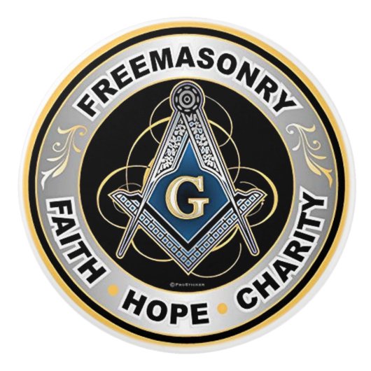 Freemason Keramische Knop (Voorkant)