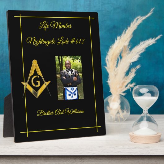 Freemason Life Member Fotoplaat (Zijkant)