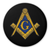Freemason Masonic Black and gold Keramische Knop (Voorkant)