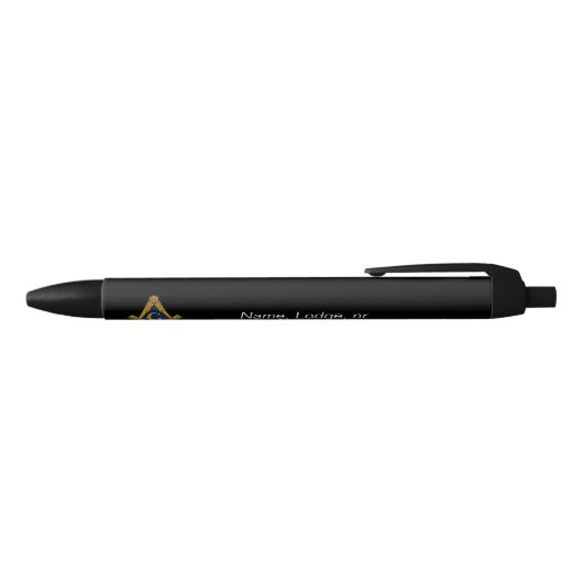 Freemason Masonic Black and gold Zwarte Inkt Pen (Bovenkant)